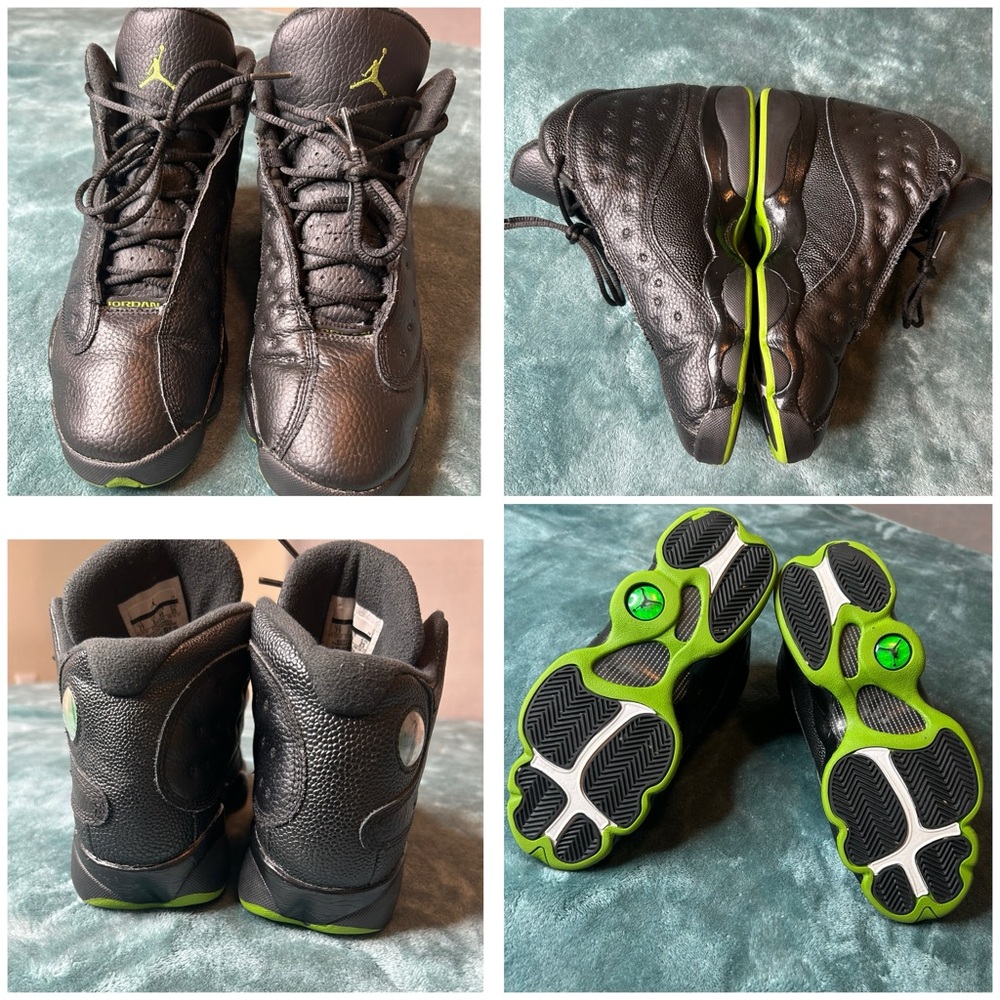 Jordan Black and Green Sneakers